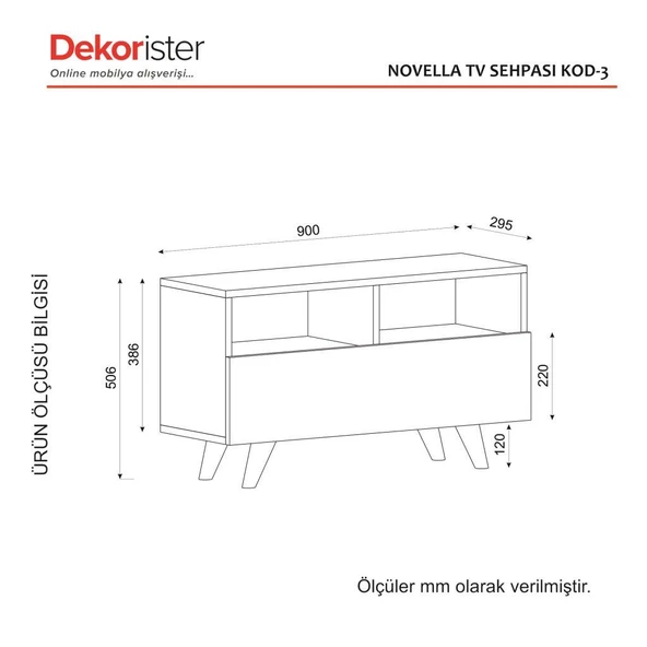 Dekorister Novella K3 Tv Ünitesi Beyaz-Ceviz - 4