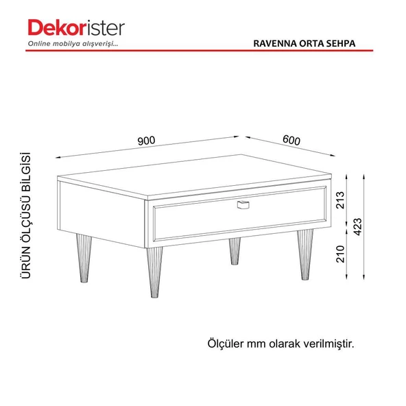 Dekorister Exclusive Ravenna Orta Sehpa Beyaz-Mermer - Resim 6