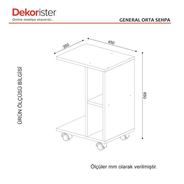 Dekorister General Yan Sehpa Beyaz - 4