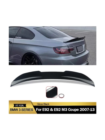 BMW 3.SERİ E92 COUPE UYUMLU PLASTİK PARLAK SİYAH PSM SPOİLER