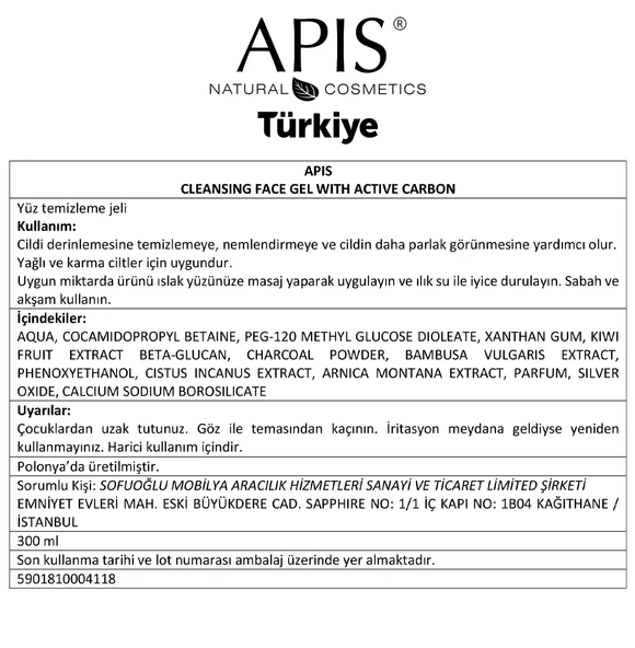 Yüz Temizleme Jeli - Aktif Karbon İçeren - 300ml - 4