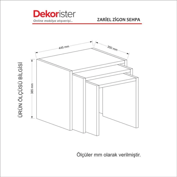 Dekorister Zariel Zigon Sehpa Beyaz - 7