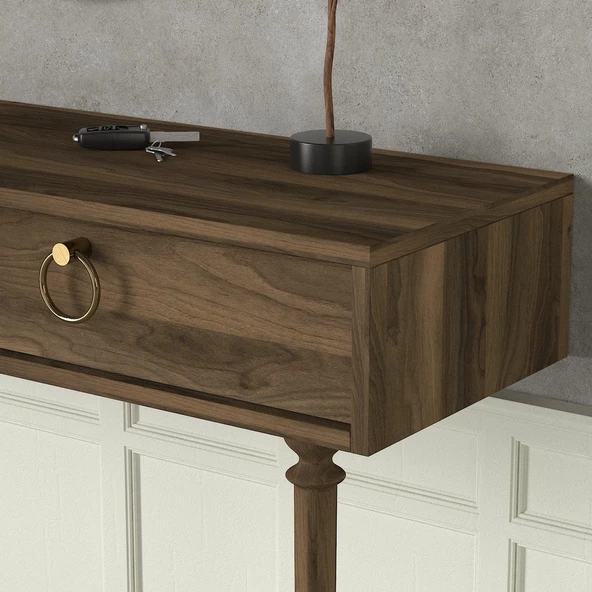 Dekorister Exclusive Goldy Aynalı Dresuar Ceviz - 4