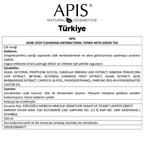 Anti-Bakteriyel Akne Temizleme Toniği - Yeşil Çaylı - 300ml - 4
