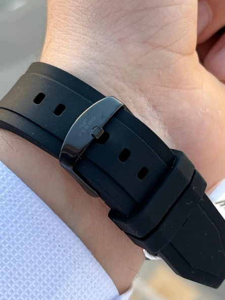 Ferro Silikon Kordon Takvimli Kadran 30 Mt Suya Dayanıklı Erkek Kol Saat EFM.11340-GS - Resim 4