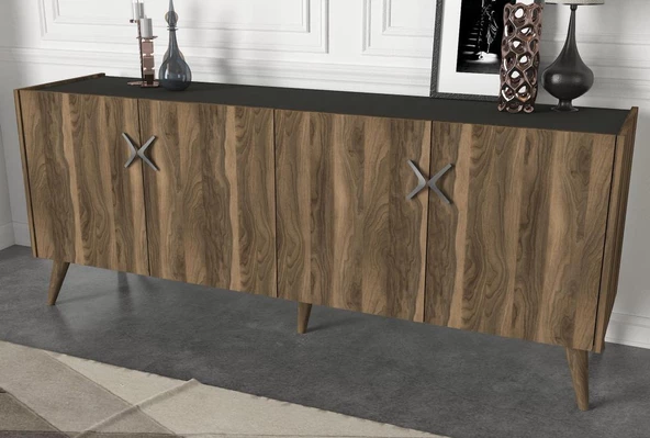 Dekorister Exclusive Wood Konsol Ceviz-Antrasit - 3