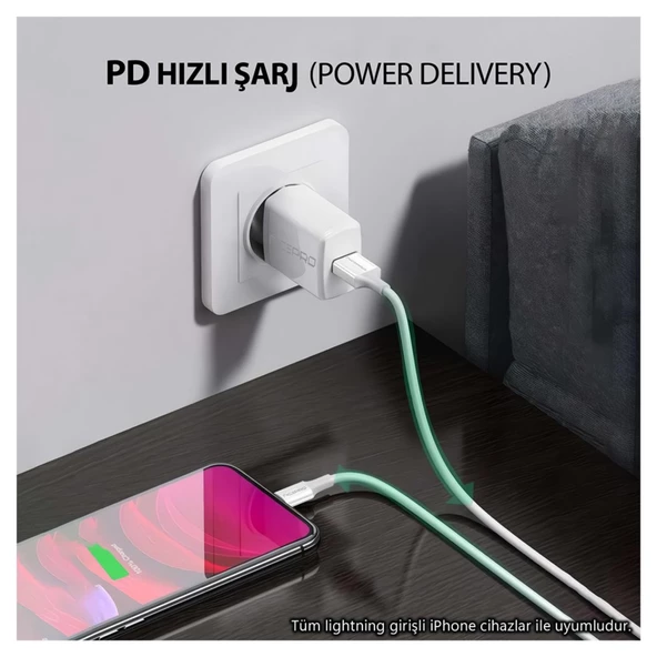 NPO UTL12 60W 1.2m TPE USB to Lightning Hızlı Şarj ve Data Kablosu - 2