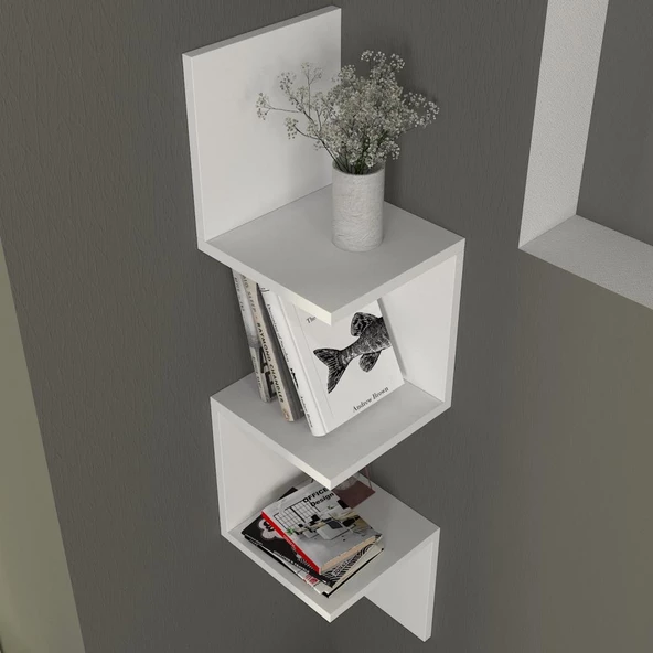Dekorister Corner Duvar Rafı Beyaz - 3