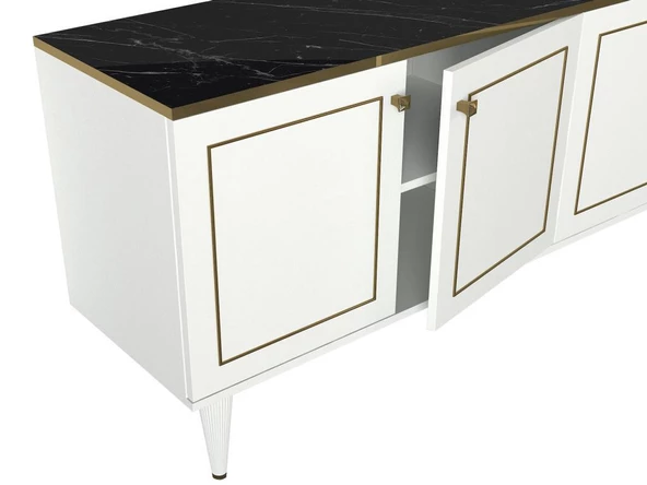 Dekorister Exclusive Ravenna Konsol Beyaz-Mermer - 6