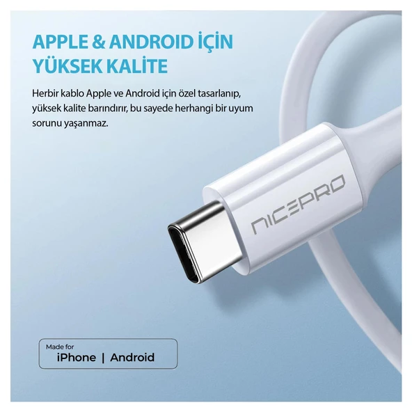 NPO UTC20 45W 2m TPE USB to Type-C Hızlı Şarj ve Data Kablosu - 3