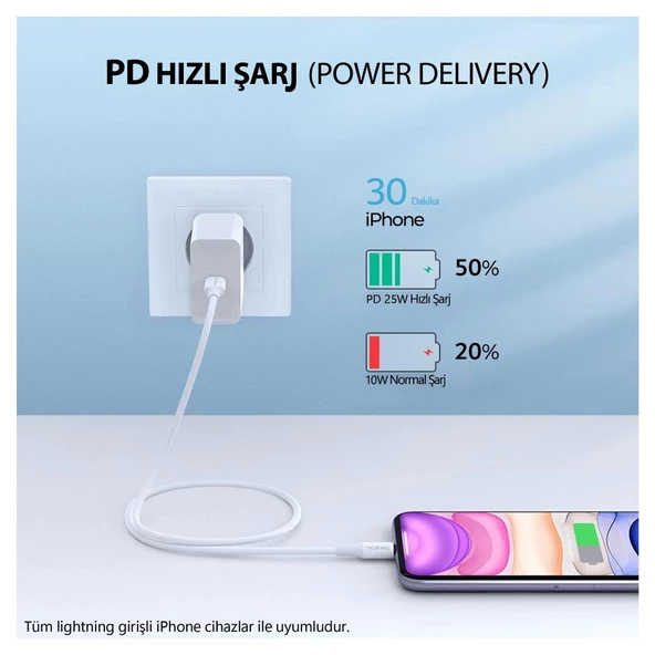 NPO CTL12 60W 1.2m TPE Type-C to Lightning Hızlı Şarj ve Data Kablosu - 4