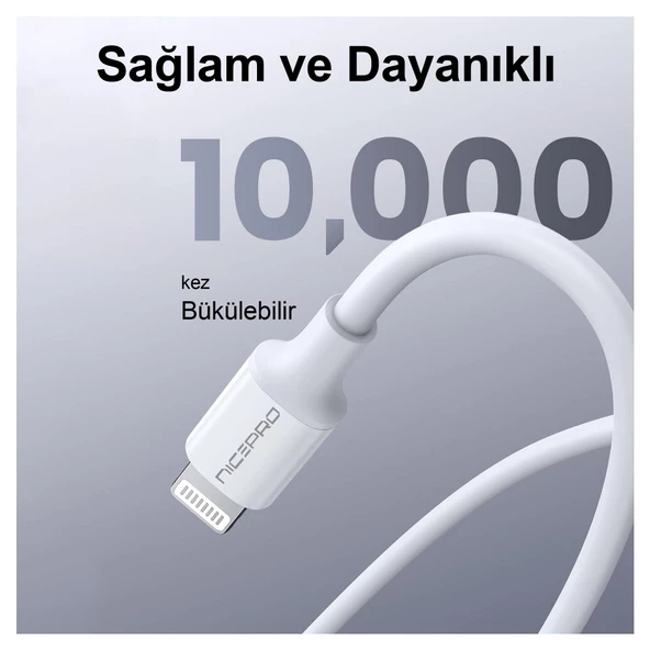 NPO UTL12 60W 1.2m TPE USB to Lightning Hızlı Şarj ve Data Kablosu - 6