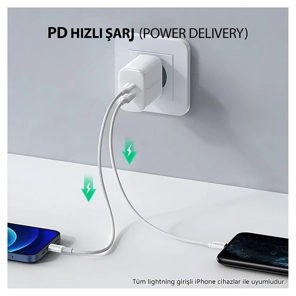 NPO UTL02 60W 20cm TPE USB to Lightning Hızlı Şarj ve Data Kablosu - 2