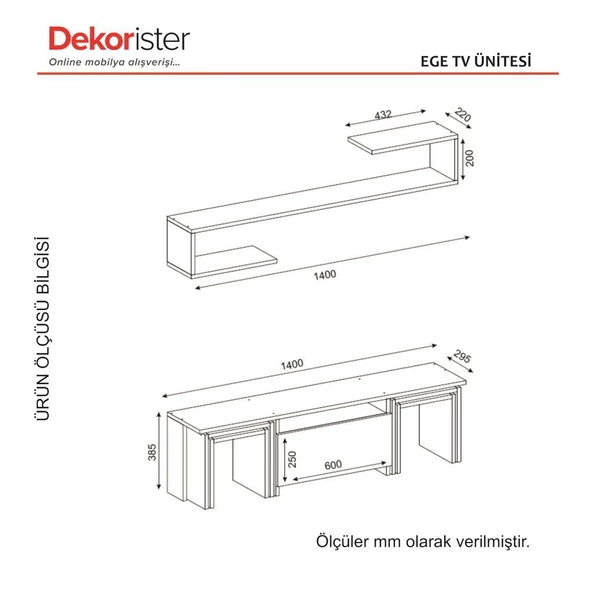 Dekorister Ege Tv Ünitesi Beyaz-Ceviz - 4