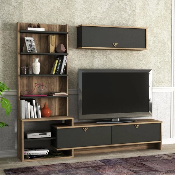 Dekorister Exclusive Pırıl Tv Ünitesi Ceviz-Antrasit - 3