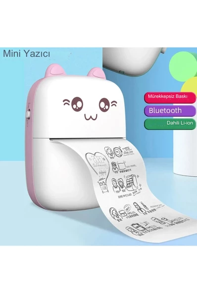 Çizilmeye Dayanıklı Geniş Uygulamaya Sahip Kompakt Termal Yazıcı Günlük Kayıt Eğlence Pembe - 6