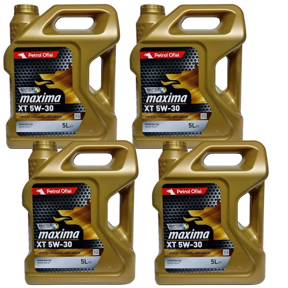 Petrol Ofisi Maxima XT 5W-30 Sentetik Motor Yağı 4 x 5 Litre (1 KOLİ)