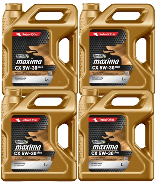 Petrol Ofisi Maxima CX 5W-30 Partiküllü Tam Sentetik Motor Yağı 4 x 4 Litre