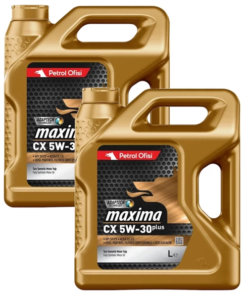 Petrol Ofisi Maxima CX Tam Sentetik 5W-30 4 L Motor Yağı 2 x 4 Litre