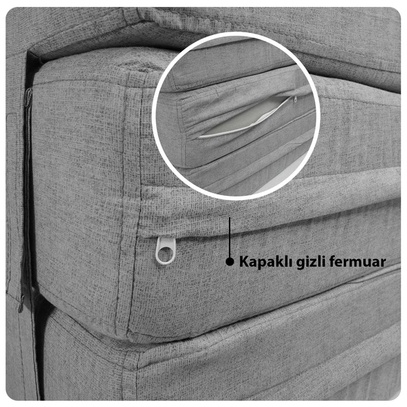 XPERMATE Ultra Kalın Çift Kişilik Katlanır Sünger Yatak Yer Yatağı Katlanır Yer Minderi Misafir Yatağı 120x180x14 cm Gri - 5