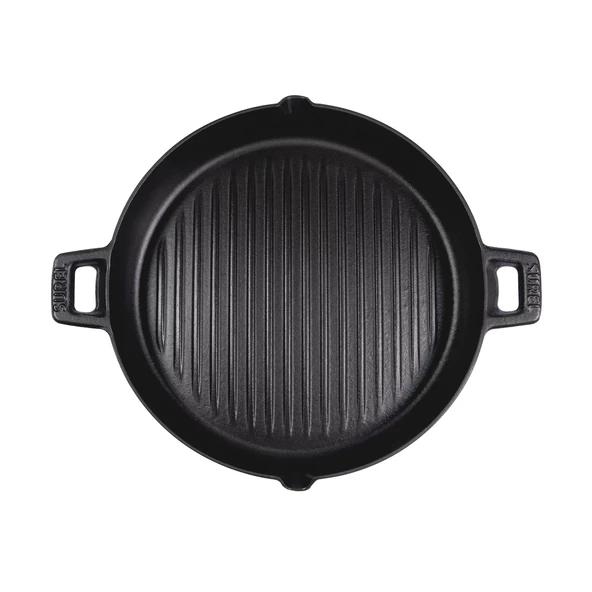 SÜREL 30CM YUVARLAK BOMBE DÖKÜM IZGARA TAVA MAT SİYAH - 2