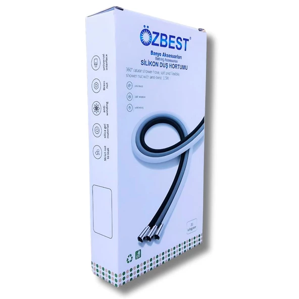 Özbest Silikonlu Duş Hortumu Beyaz 1.5m - 2