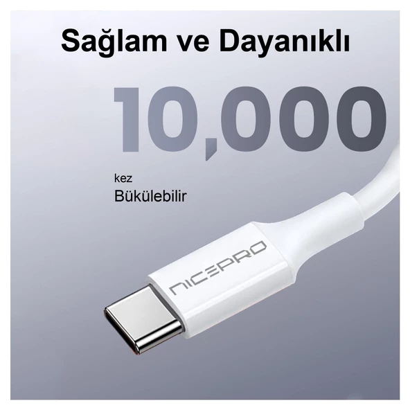 NPO CTC02 60W 20cm TPE Type-C to Type-C Hızlı Şarj ve Data Kablosu - 7