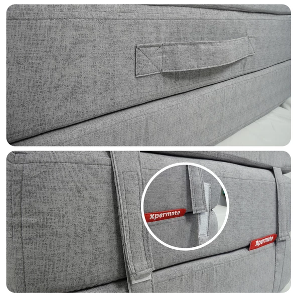 XPERMATE Ultra Kalın Çift Kişilik Katlanır Sünger Yatak Yer Yatağı Katlanır Yer Minderi Misafir Yatağı 120x180x14 cm Gri - 4