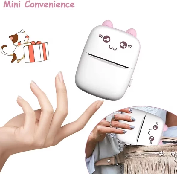 Çizilmeye Dayanıklı Geniş Uygulamaya Sahip Kompakt Termal Yazıcı Günlük Kayıt Eğlence Pembe - 7