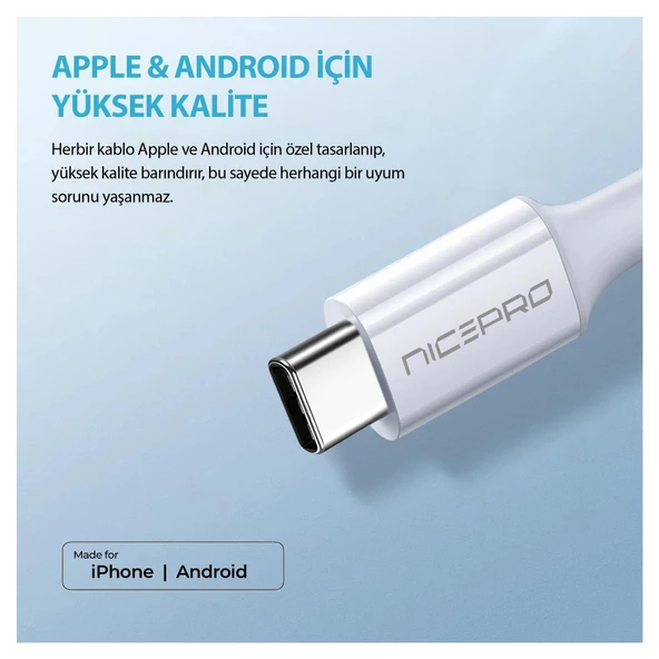 NPO CTC02 60W 20cm TPE Type-C to Type-C Hızlı Şarj ve Data Kablosu - 8