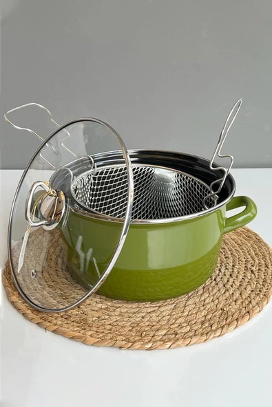 Nishev.com Evini Sev Milano Kızartma Tenceresi Zeytin Yeşili 22 cm 4,5 lt - 2
