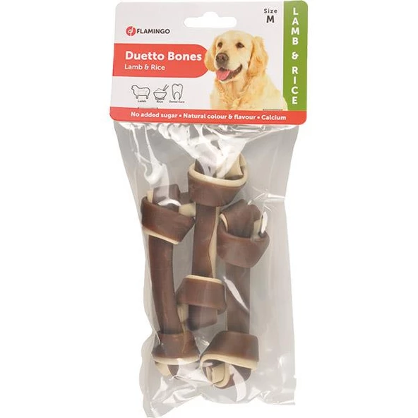 Flamingo Duetto Kemik Kuzulu & Pirinçli Medium 3'lü Köpek Ödülü