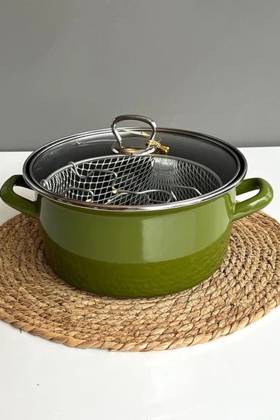 Nishev.com Evini Sev Milano Kızartma Tenceresi Zeytin Yeşili 22 cm 4,5 lt - 3