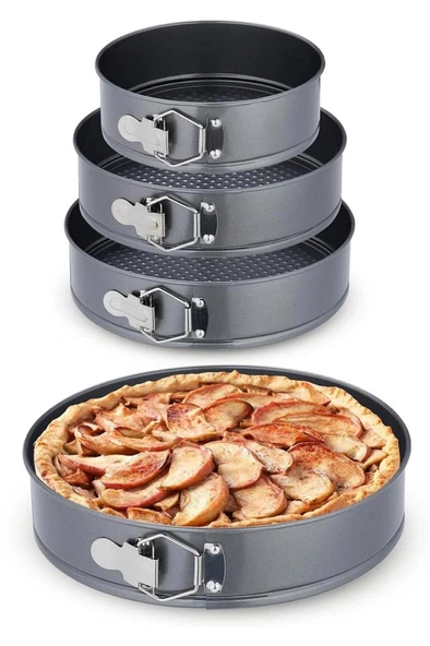 Kapris 3 Lü Kelepçeli Kek Kalıbı Seti 24-26-28 Cm KAP-520