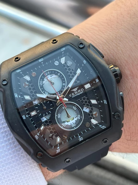 Ferro Silikon Kordon İç Fonksiyonları Aktif  30 Mt Suya Dayanıklı Erkek Kol Saat EFM.31346-H - Resim 2