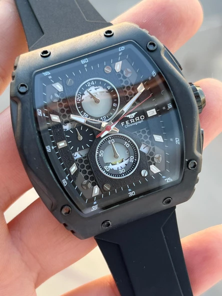 Ferro Silikon Kordon İç Fonksiyonları Aktif  30 Mt Suya Dayanıklı Erkek Kol Saat EFM.31346-H - Resim 4