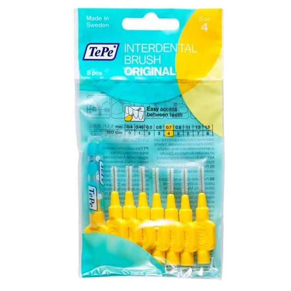 Tepe Extra Soft Arayüz Fırçası 0,45 mm 8'li Paket - Sarı