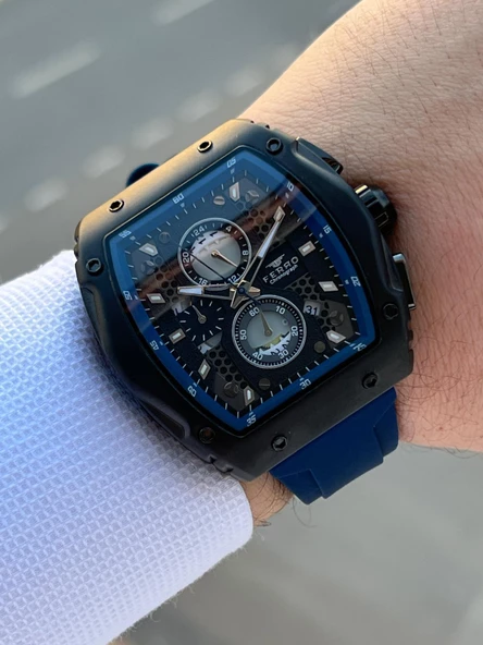 Ferro Silikon Kordon İç Fonksiyonları Aktif  30 Mt Suya Dayanıklı Erkek Kol Saat EFM.31346-L2 - Resim 2