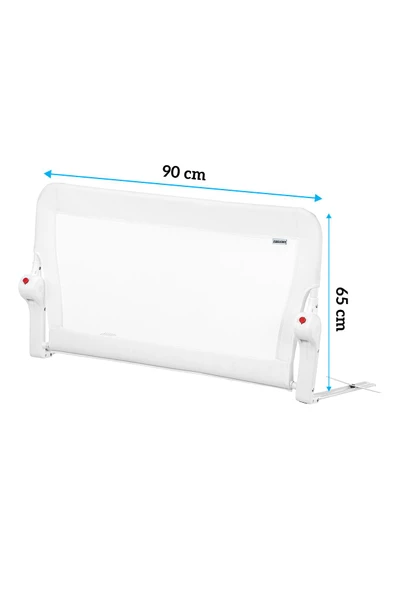 Wellgro 90*65 cm Beyaz Yatak Bariyeri, Çocuk Yatak Korkuluğu - 3