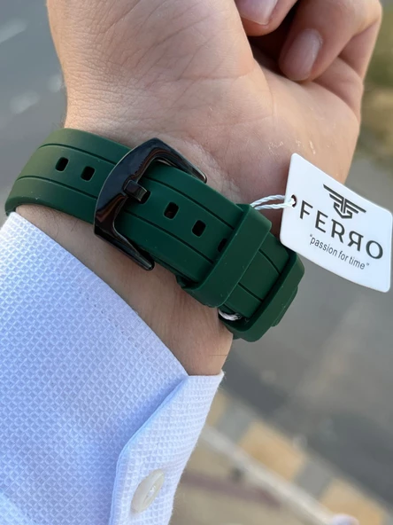 Ferro Silikon Kordon İç Fonksiyonları Aktif 30 Mt Suya Dayanıklı Erkek Kol Saati EFM.31380-Y5 - Resim 5