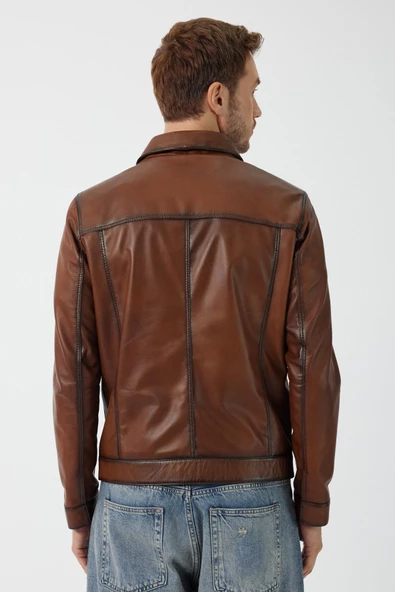 Allan Taba Erkek Deri Ceket - 5