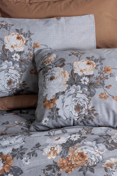 Nishev.com Evini Sev Tek Kişilik Nevresim Takımı Lenora Kahve - 2