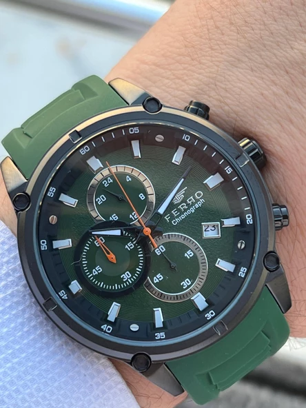 Ferro Silikon Kordon İç Fonksiyonları Aktif 30 Mt Suya Dayanıklı Erkek Kol Saati EFM43001-F10 - Resim 2