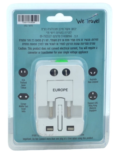 We Travel Seyahat Adaptörü 2xUSB 2.1A - 2