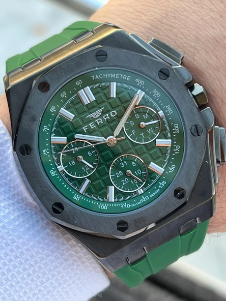 Ferro Silikon Kordon İç Fonksiyonları Aktif 30 Mt Suya Dayanıklı Erkek Kol Saati EFM43001-ZJ - Resim 2