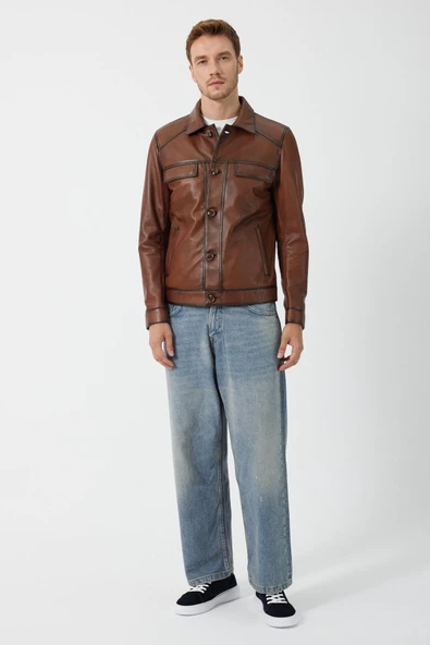 Allan Taba Erkek Deri Ceket - 3