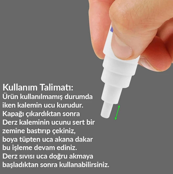 Fayans Derz Dolgu Kalemi Hızlı Kuruyan Su Bazlı Yenileme Beyaz 1 Adet + Şeffaf Kapı Tamponu 5 Adet - 2