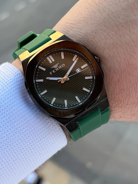 Ferro Silikon Kordon İç Fonksiyonları Aktif 30 Mt Suya Dayanıklı Erkek Kol Saati EM11340-ZJ - Resim 4