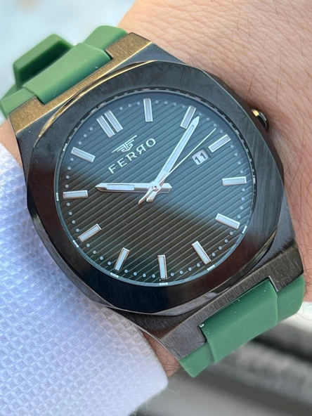 Ferro Silikon Kordon İç Fonksiyonları Aktif 30 Mt Suya Dayanıklı Erkek Kol Saati EM11340-ZJ - Resim 2