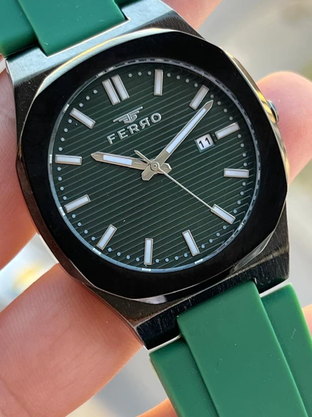 Ferro Silikon Kordon İç Fonksiyonları Aktif 30 Mt Suya Dayanıklı Erkek Kol Saati EM11340-ZJ - Resim 3